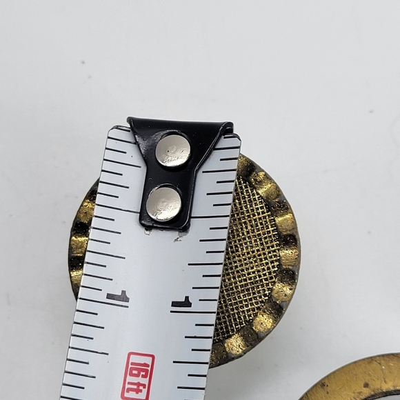 Vintage Lot of 9 Mixed Knobs Gold Tone Round Screws Allison Drawers Metal Round - Picture 9 of 11